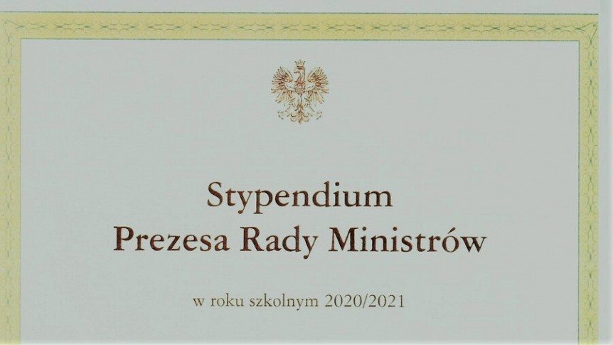 Stypendium Prezesa Rady Ministrów na rok szkolny 2020/2021